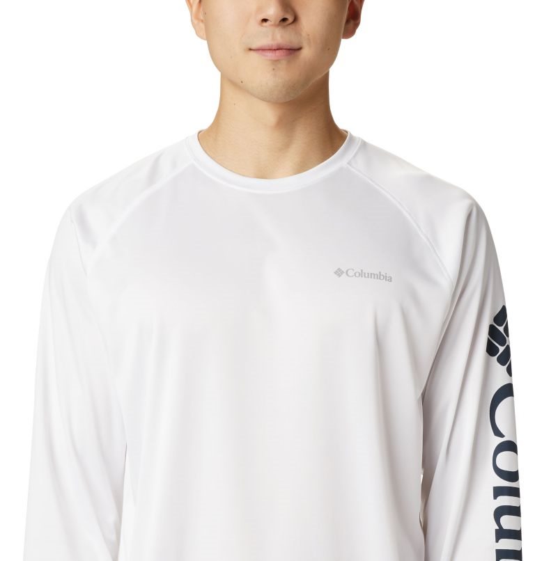 Men's Columbia Fork Stream Long Sleeve Sweatshirts White | CA-XA613