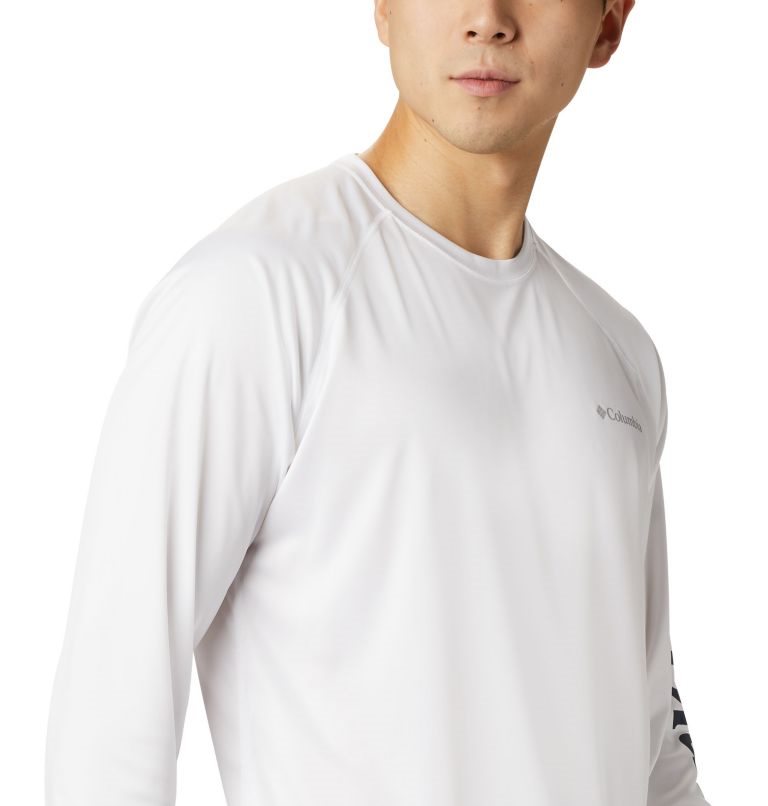 Men's Columbia Fork Stream Long Sleeve Sweatshirts White | CA-XA613