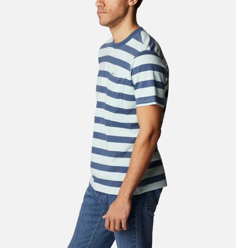 Men's Columbia Glendoveer Pocket T Shirts Stripe | CA-D364C