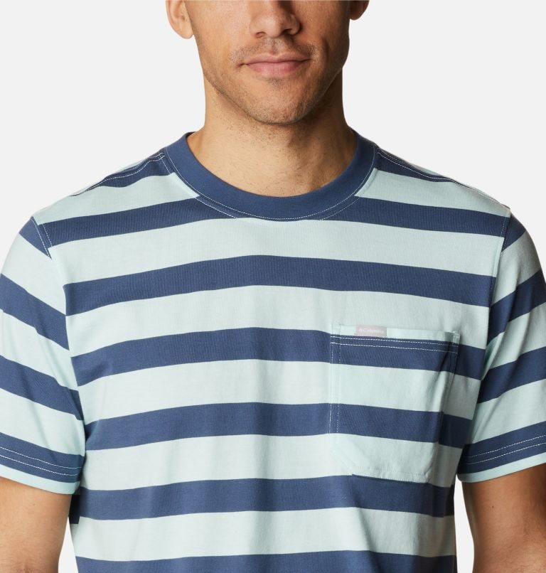 Men's Columbia Glendoveer Pocket T Shirts Stripe | CA-D364C