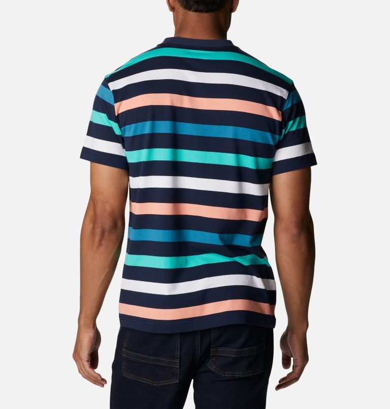 Men's Columbia Glendoveer Pocket T Shirts Stripe | CA-K541A