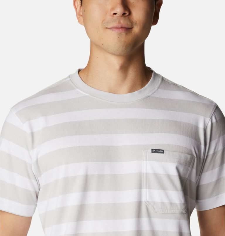 Men's Columbia Glendoveer Pocket T Shirts Stripe | CA-W8451