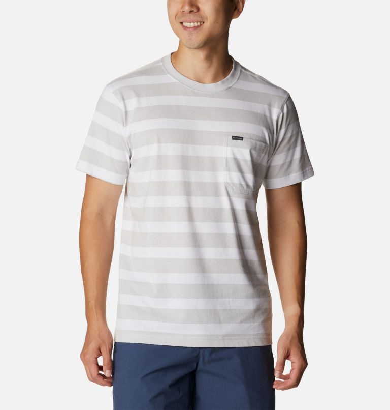 Men\'s Columbia Glendoveer Pocket T Shirts Stripe | CA-W8451