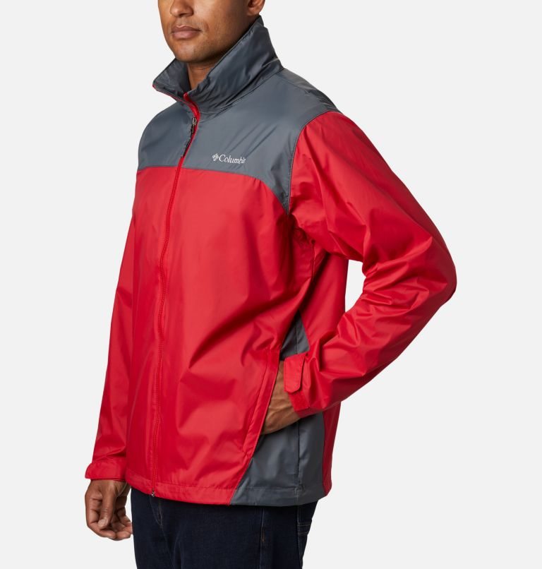 Men's Columbia Glennaker Lake Rain Jackets Red | CA-GCA1L