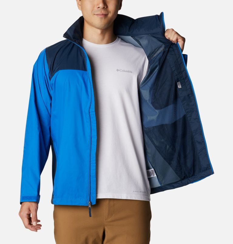 Men's Columbia Glennaker Lake Rain Jackets Blue | CA-PC584