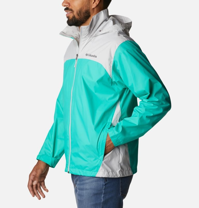 Men's Columbia Glennaker Lake Rain Jackets Turquoise | CA-W385A