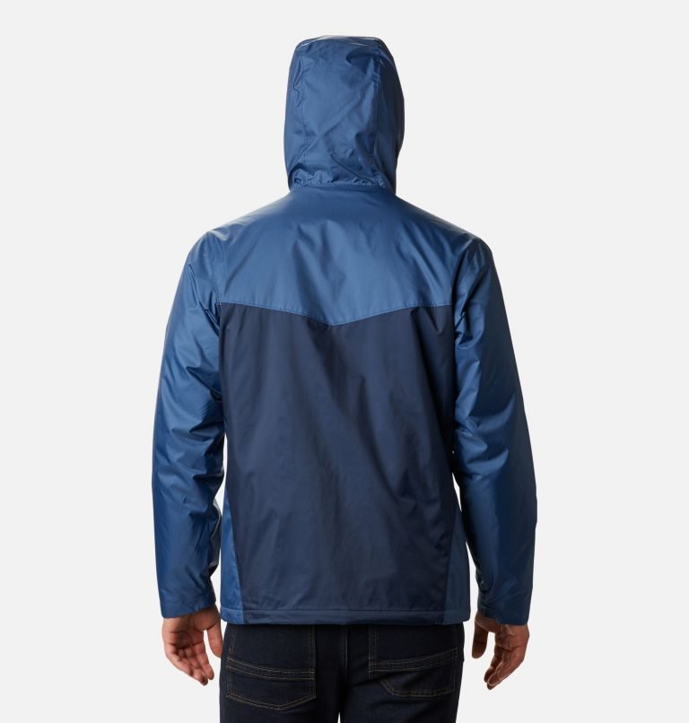 Men's Columbia Glennaker Sherpa Lined Rain Jackets Navy | CA-A5130