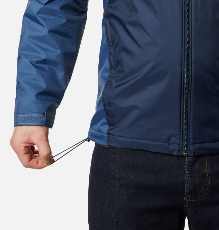 Men's Columbia Glennaker Sherpa Lined Rain Jackets Navy | CA-A5130