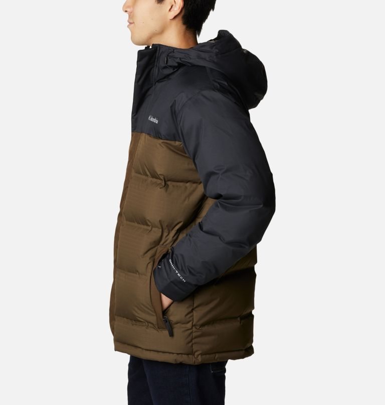 Men's Columbia Grand Trek Down Jackets Black / Olive | CA-A05L6