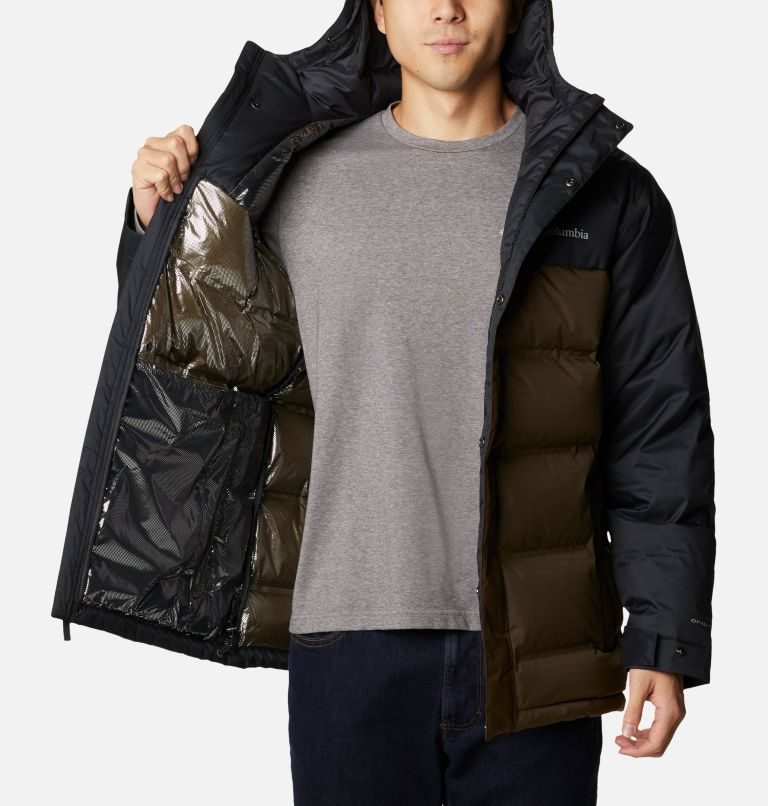 Men's Columbia Grand Trek Down Jackets Black / Olive | CA-A05L6