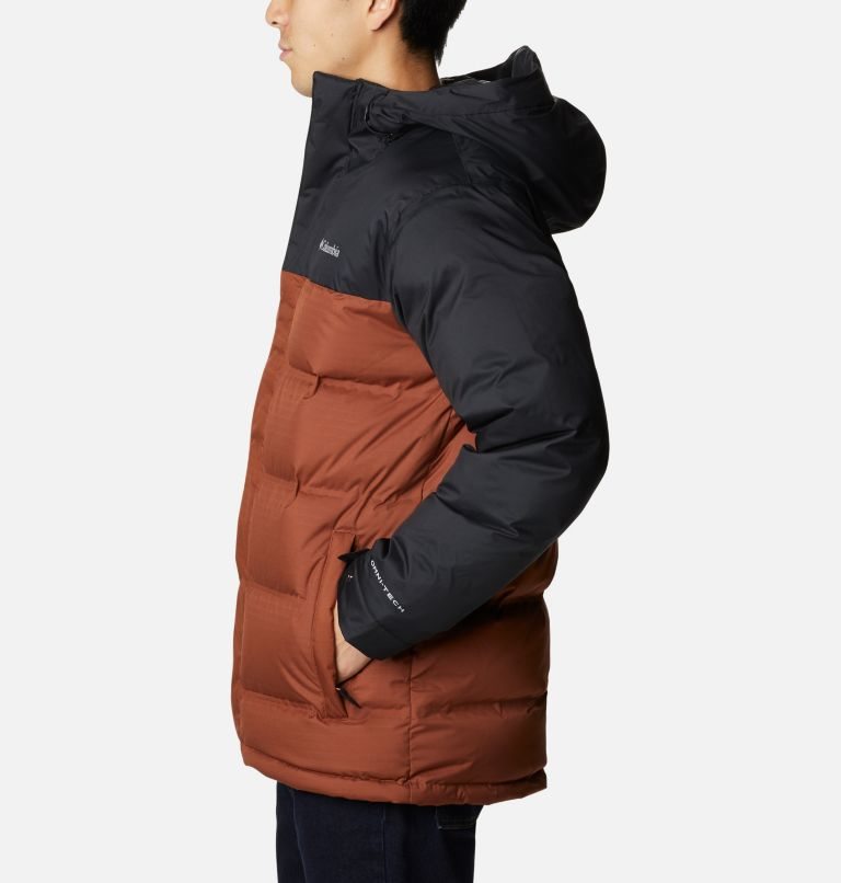Men's Columbia Grand Trek Down Jackets Black / Brown | CA-C1A58