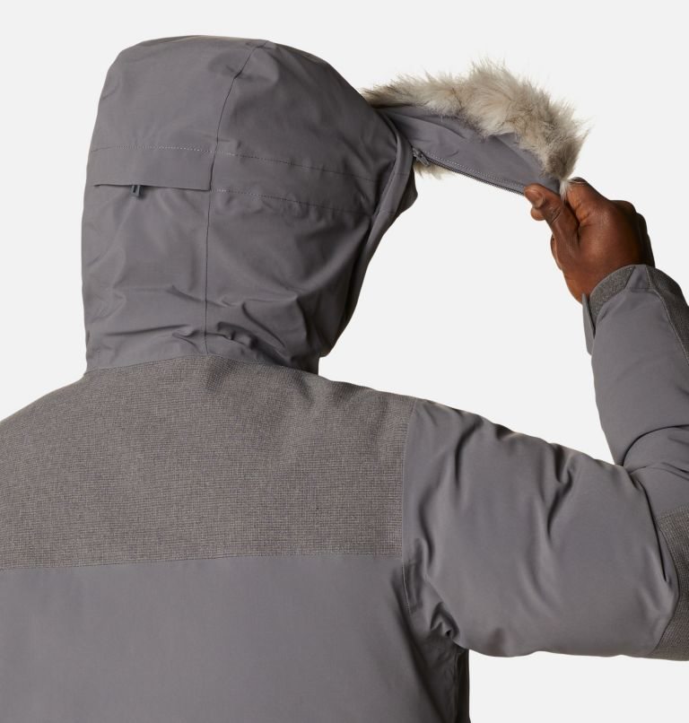 Men's Columbia Great Bend 780 TurboDown Parka Jackets Dark Grey | CA-KC164