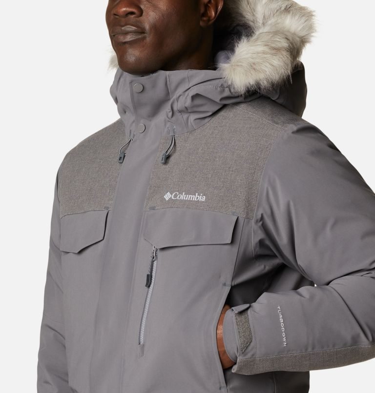 Men's Columbia Great Bend 780 TurboDown Parka Jackets Dark Grey | CA-KC164