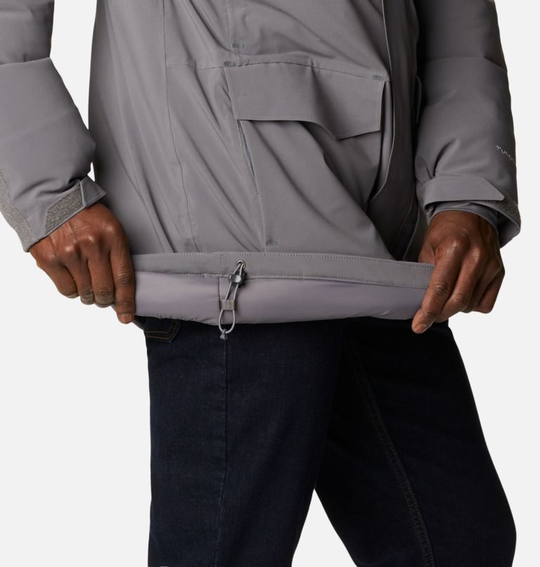 Men's Columbia Great Bend 780 TurboDown Parka Jackets Dark Grey | CA-KC164