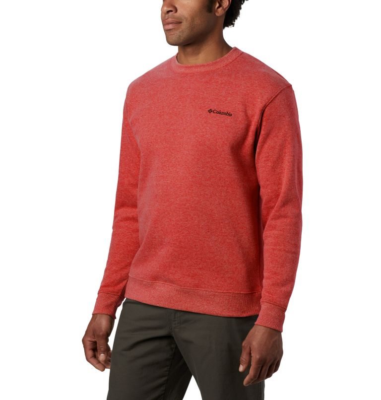 Men\'s Columbia Hart Mountain II Crew Sweatshirts Red | CA-T0L15
