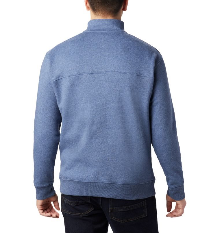 Men's Columbia Hart Mountain II Half Zip Sweatshirts Blue | CA-FA851