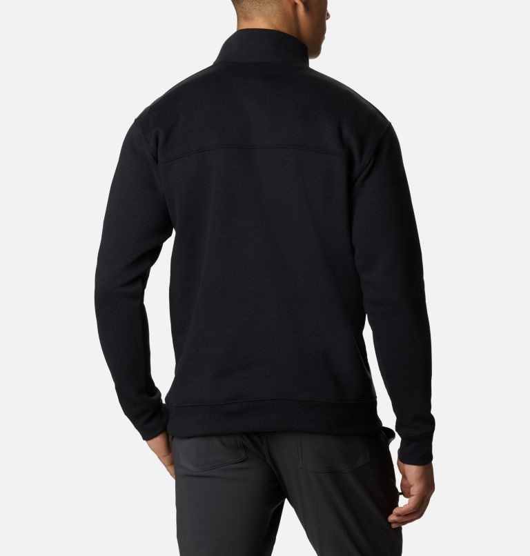 Men's Columbia Hart Mountain II Half Zip Sweatshirts Black | CA-H45L0