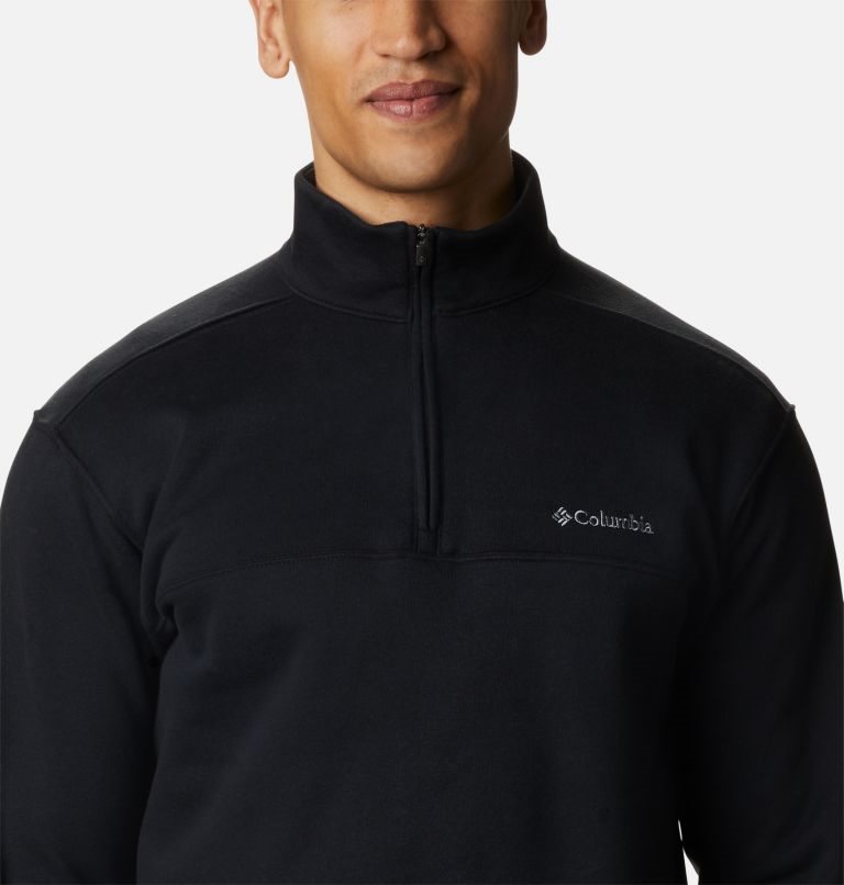Men's Columbia Hart Mountain II Half Zip Sweatshirts Black | CA-H45L0