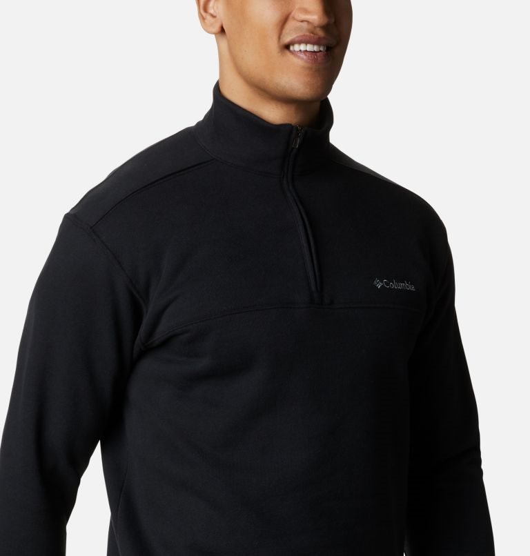 Men's Columbia Hart Mountain II Half Zip Sweatshirts Black | CA-H45L0