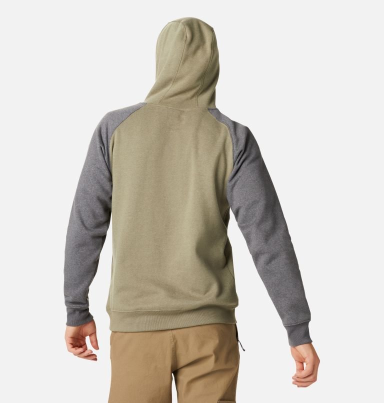 Men's Columbia Hart Mountain II Hoodie Olive / Grey | CA-J63AL