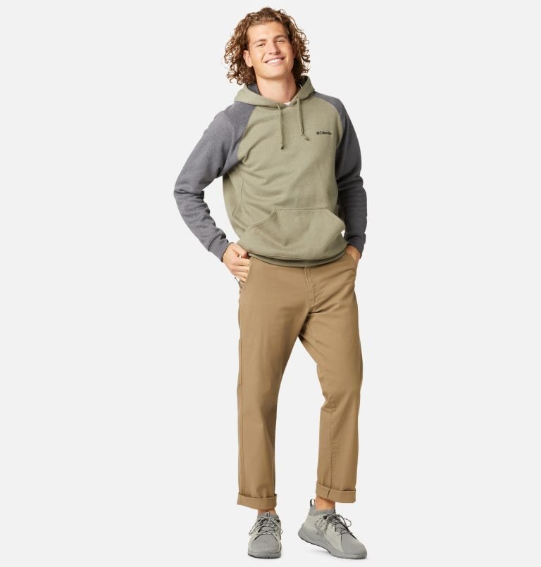 Men's Columbia Hart Mountain II Hoodie Olive / Grey | CA-J63AL