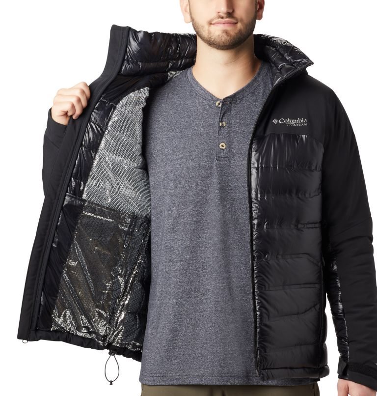 Men's Columbia Heatzone 1000 TurboDown II Jackets Black | CA-L6403