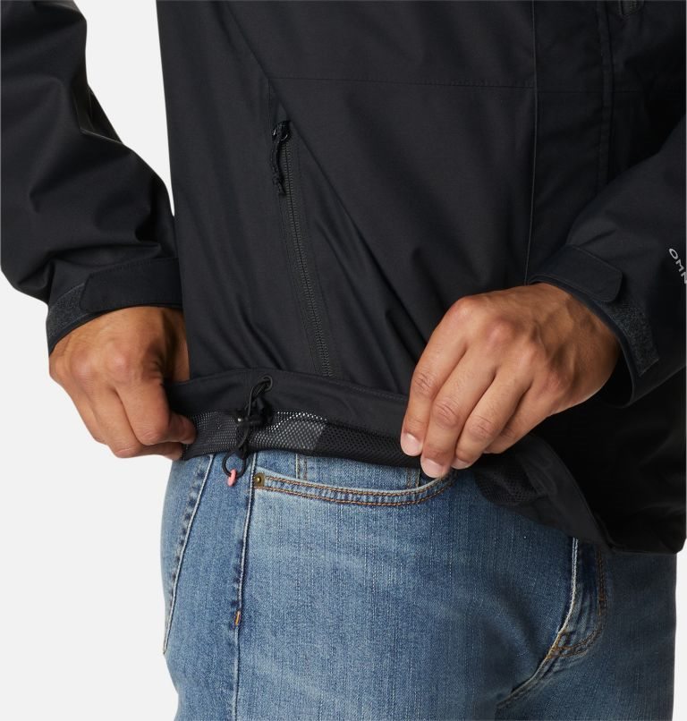 Men's Columbia Hikebound Rain Jackets Black | CA-A58C6