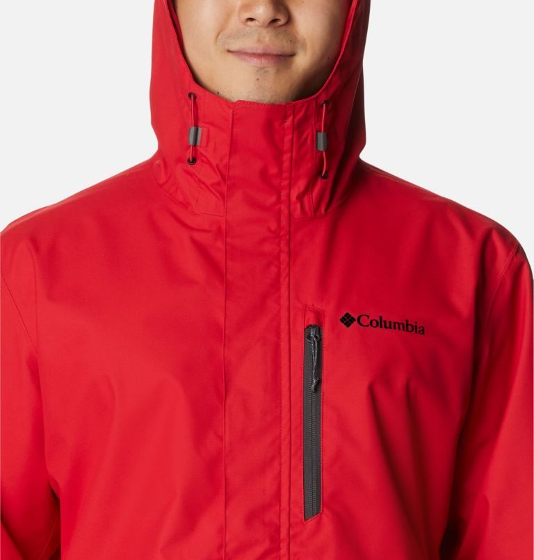 Men's Columbia Hikebound Rain Jackets Red | CA-T6A50