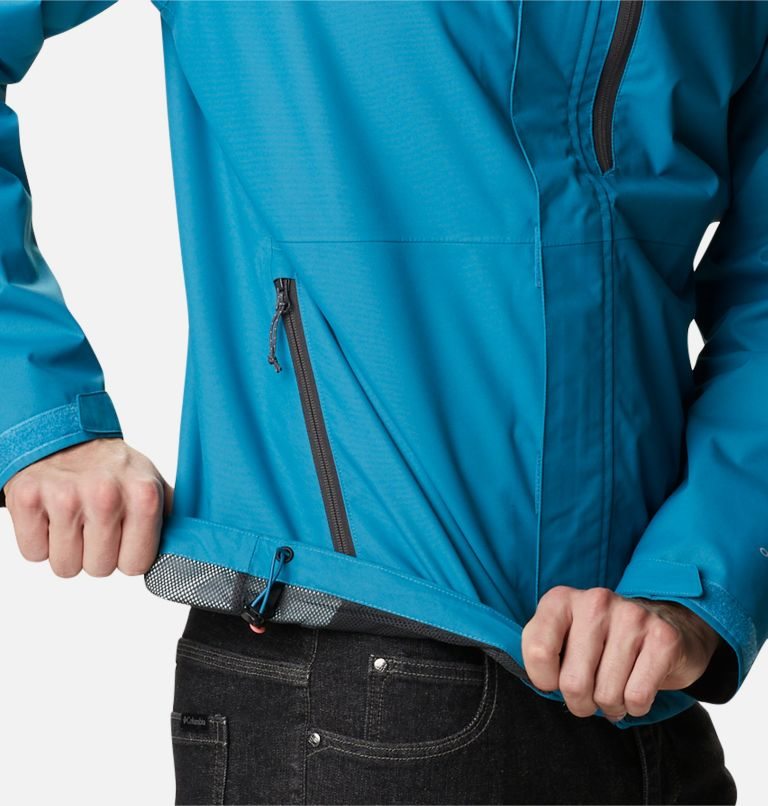 Men's Columbia Hikebound Rain Jackets Turquoise | CA-R6418