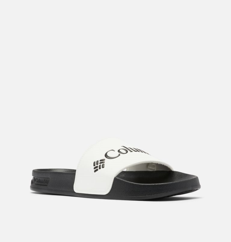 Men's Columbia Hood River Slides White / Black | CA-XL853