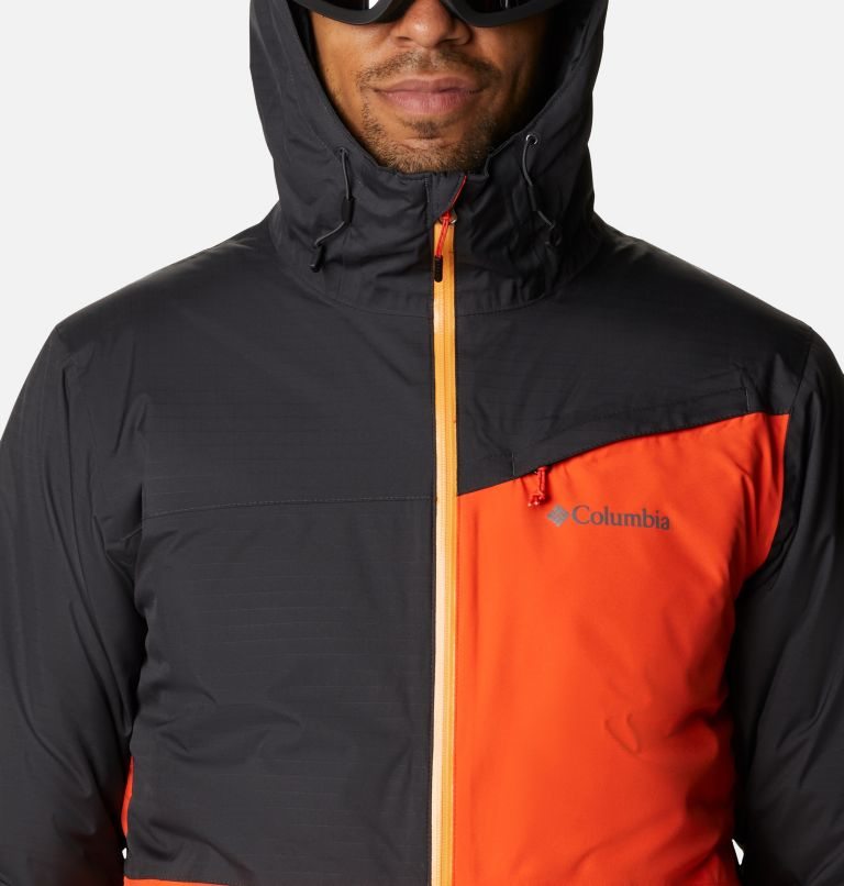 Men's Columbia Iceberg Point Jackets Black / Orange | CA-Q163L
