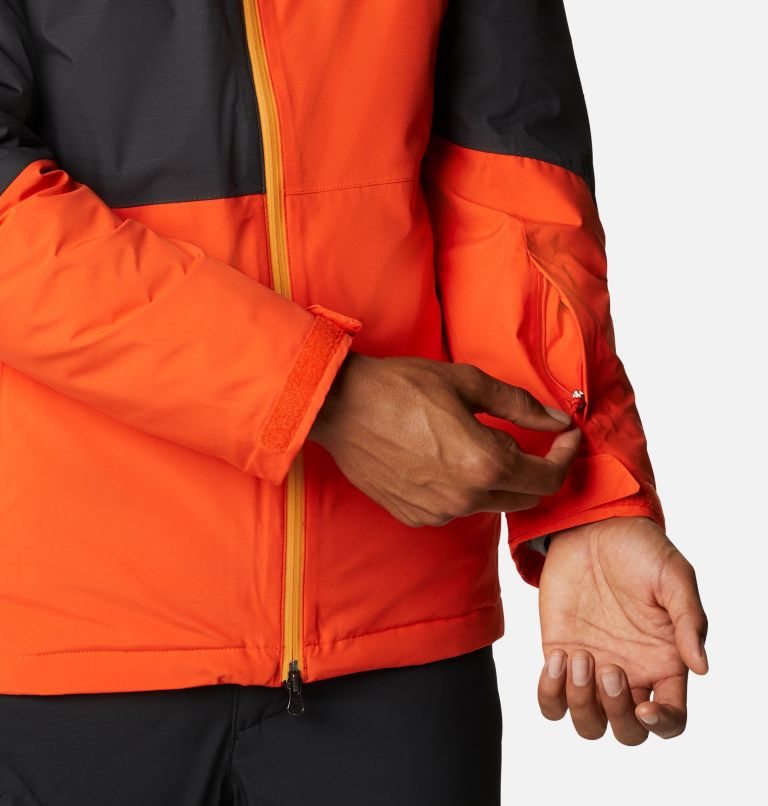 Men's Columbia Iceberg Point Jackets Black / Orange | CA-Q163L