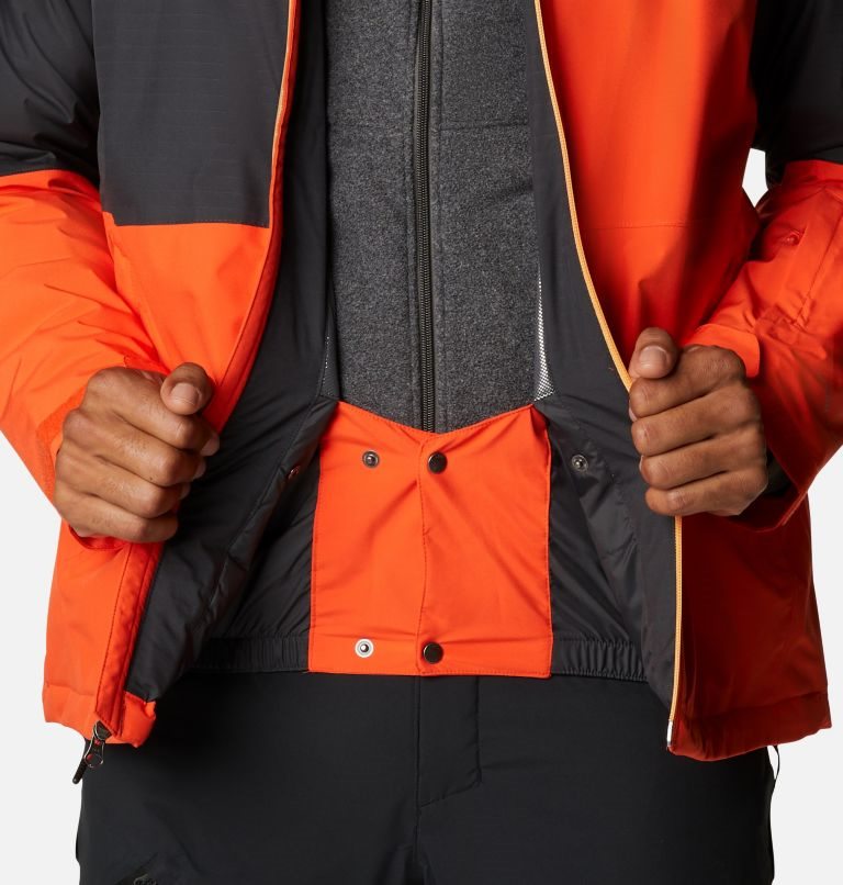Men's Columbia Iceberg Point Jackets Black / Orange | CA-Q163L