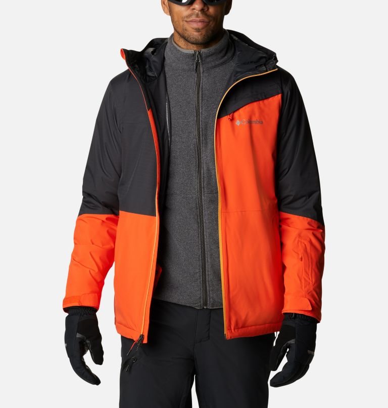 Men's Columbia Iceberg Point Jackets Black / Orange | CA-Q163L