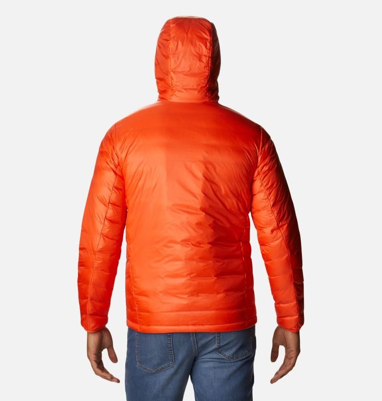 Men's Columbia Infinity Summit Omni-Heat Infinity Double Wall Hooded Down Jackets Orange | CA-D6145