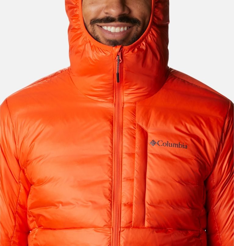 Men's Columbia Infinity Summit Omni-Heat Infinity Double Wall Hooded Down Jackets Orange | CA-D6145
