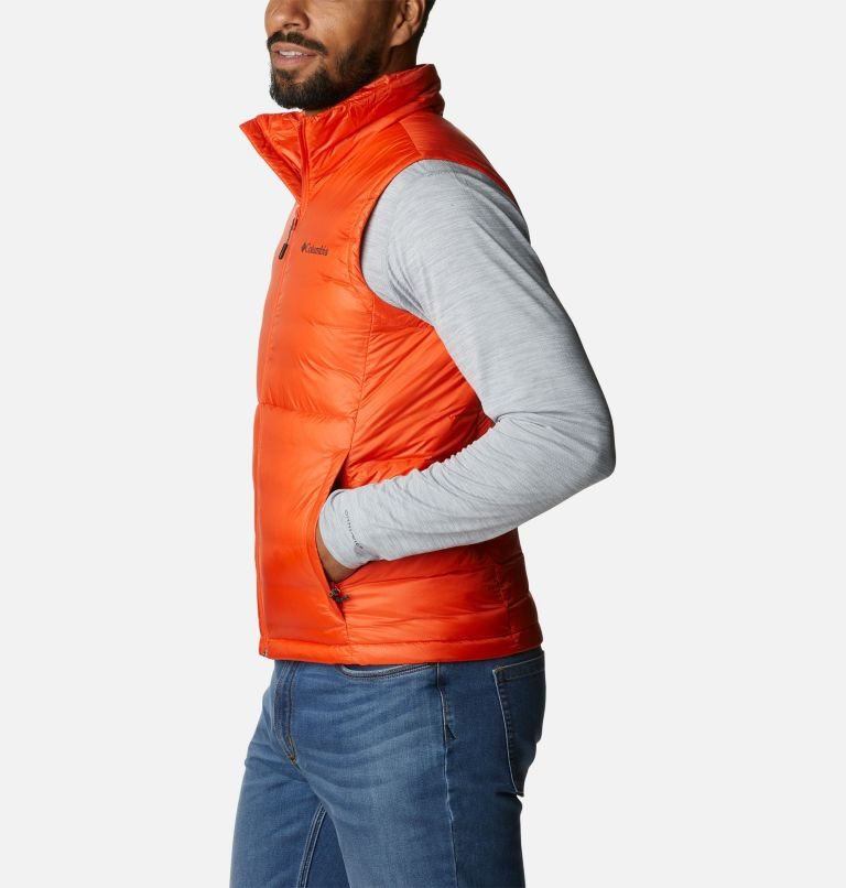 Men's Columbia Infinity Summit Omni-Heat Infinity Double Wall Down Vest Orange | CA-S6381