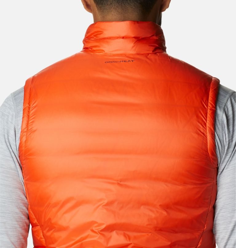 Men's Columbia Infinity Summit Omni-Heat Infinity Double Wall Down Vest Orange | CA-S6381