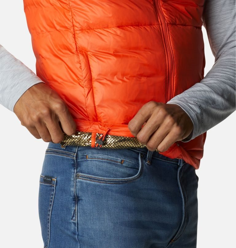 Men's Columbia Infinity Summit Omni-Heat Infinity Double Wall Down Vest Orange | CA-S6381