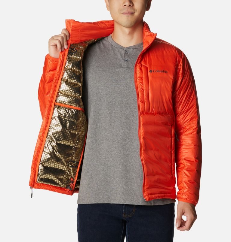 Men's Columbia Infinity Summit Omni-Heat Infinity Double Wall Down Jackets Orange | CA-T6458