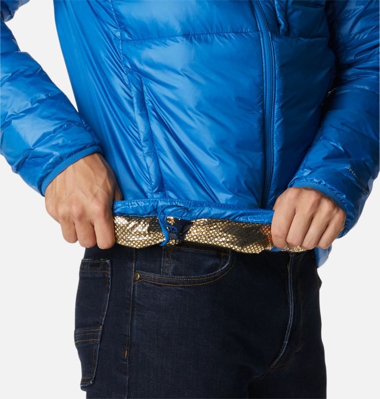Men's Columbia Infinity Summit Omni-Heat Infinity Double Wall Hooded Down Jackets Blue | CA-Z16C4
