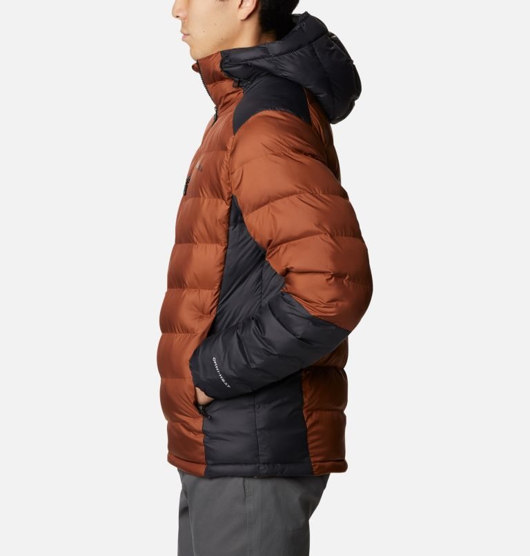 Men's Columbia Labyrinth Loop Omni-Heat Infinity Hooded Insulated Jackets Brown | CA-VAC85