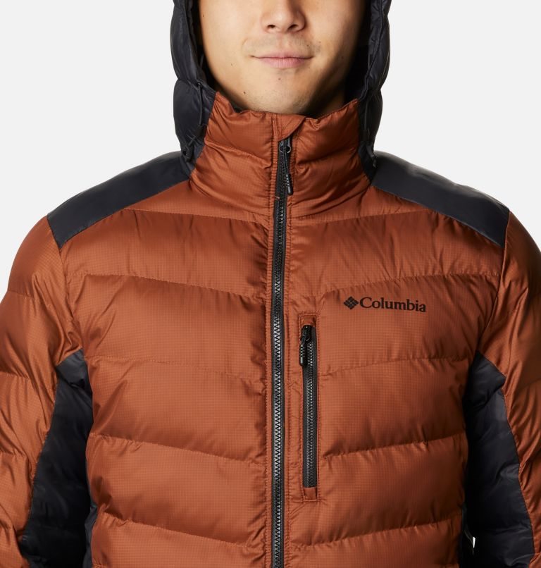 Men's Columbia Labyrinth Loop Omni-Heat Infinity Hooded Insulated Jackets Brown | CA-VAC85