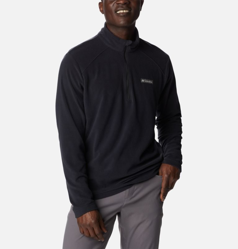 Men's Columbia Lake Aloha Half Zip Fleece Sweatshirts Black | CA-F0L4C