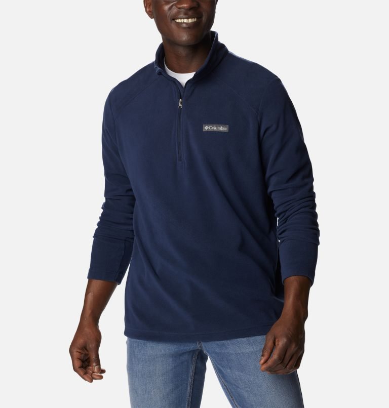 Men's Columbia Lake Aloha Half Zip Fleece Sweatshirts Navy | CA-Q4583