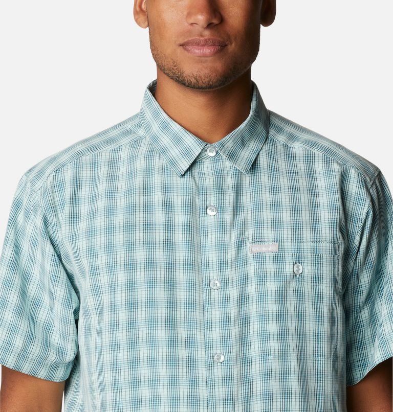 Men's Columbia Lakeside Trail Short Sleeve Shirts Green | CA-X645C
