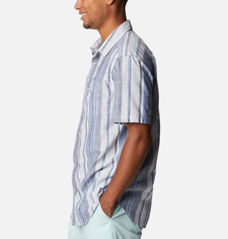 Men's Columbia Leadville Ridge Short Sleeve Shirts Stripe | CA-K6AC4
