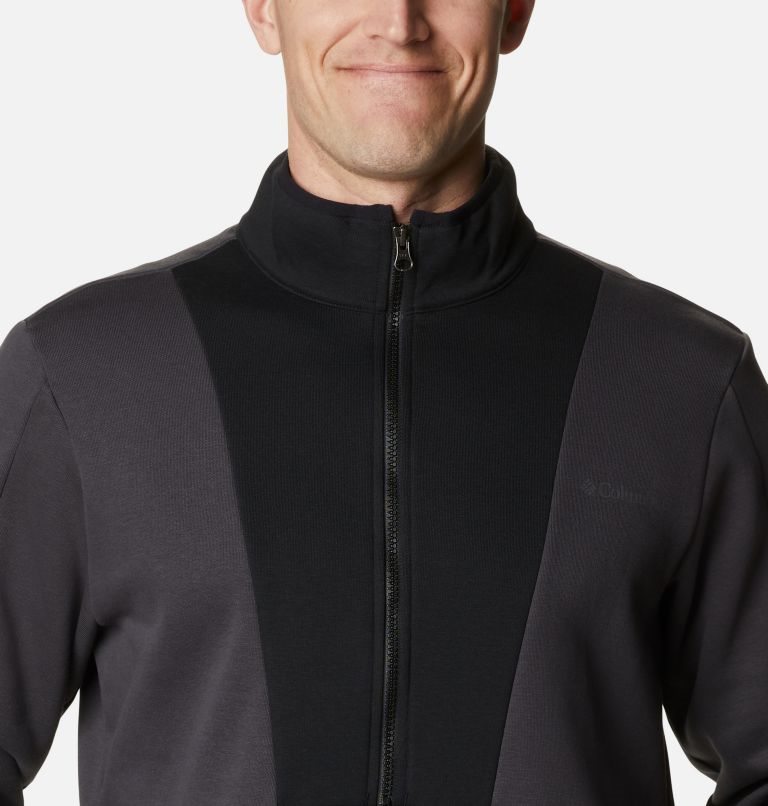 Men's Columbia Lodge Colorblock Half Zip Sweatshirts Black | CA-W6408