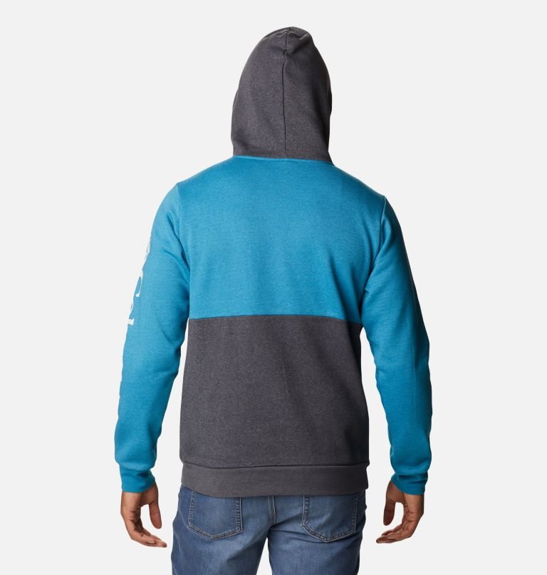Men's Columbia Lodge Colorblock Hoodie Blue / Black | CA-CC4A0