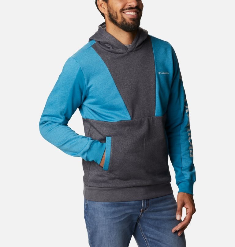 Men's Columbia Lodge Colorblock Hoodie Blue / Black | CA-CC4A0